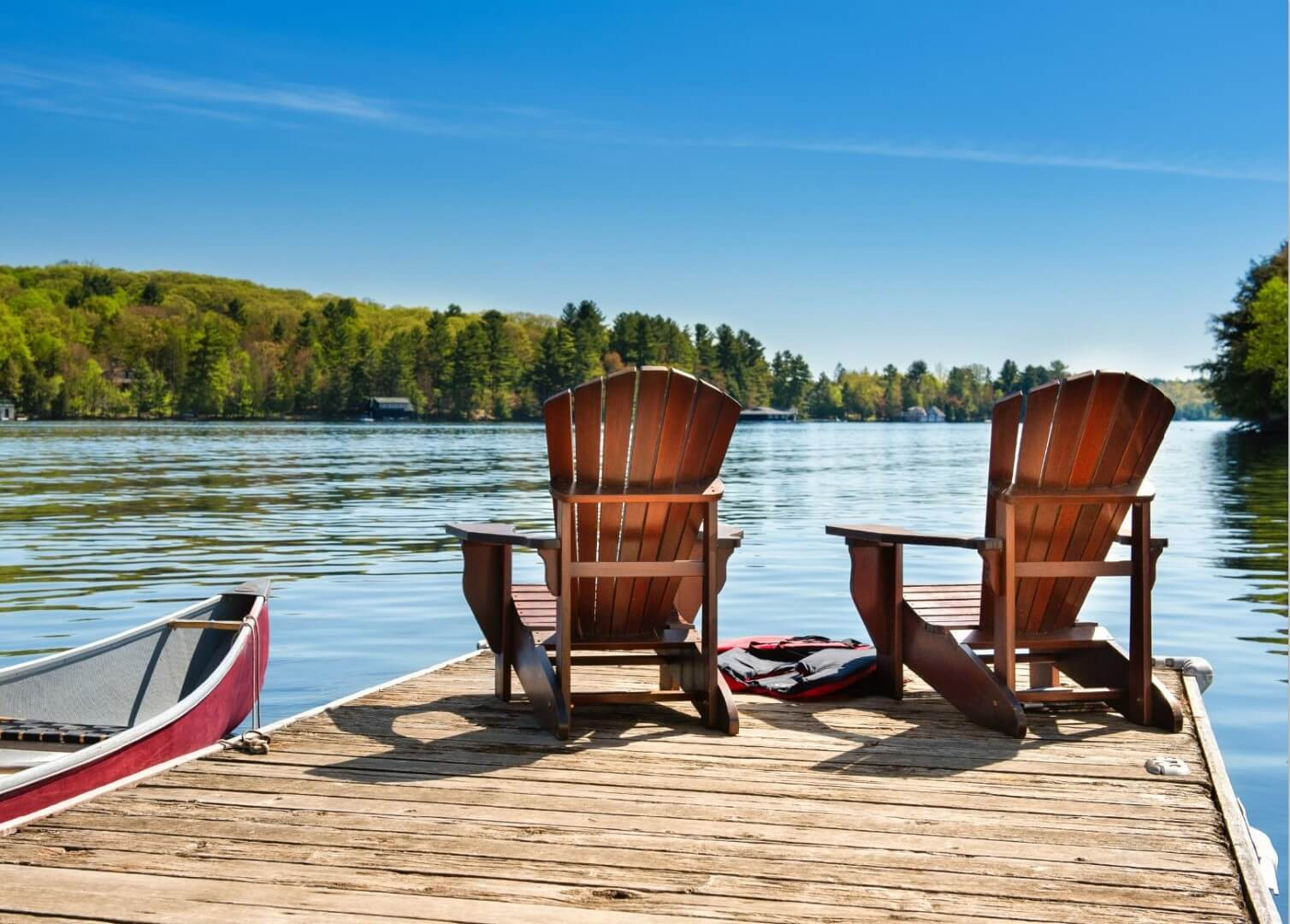 Cottage chairs on a dock