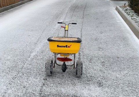 Snow removal salting services for commercial - Before