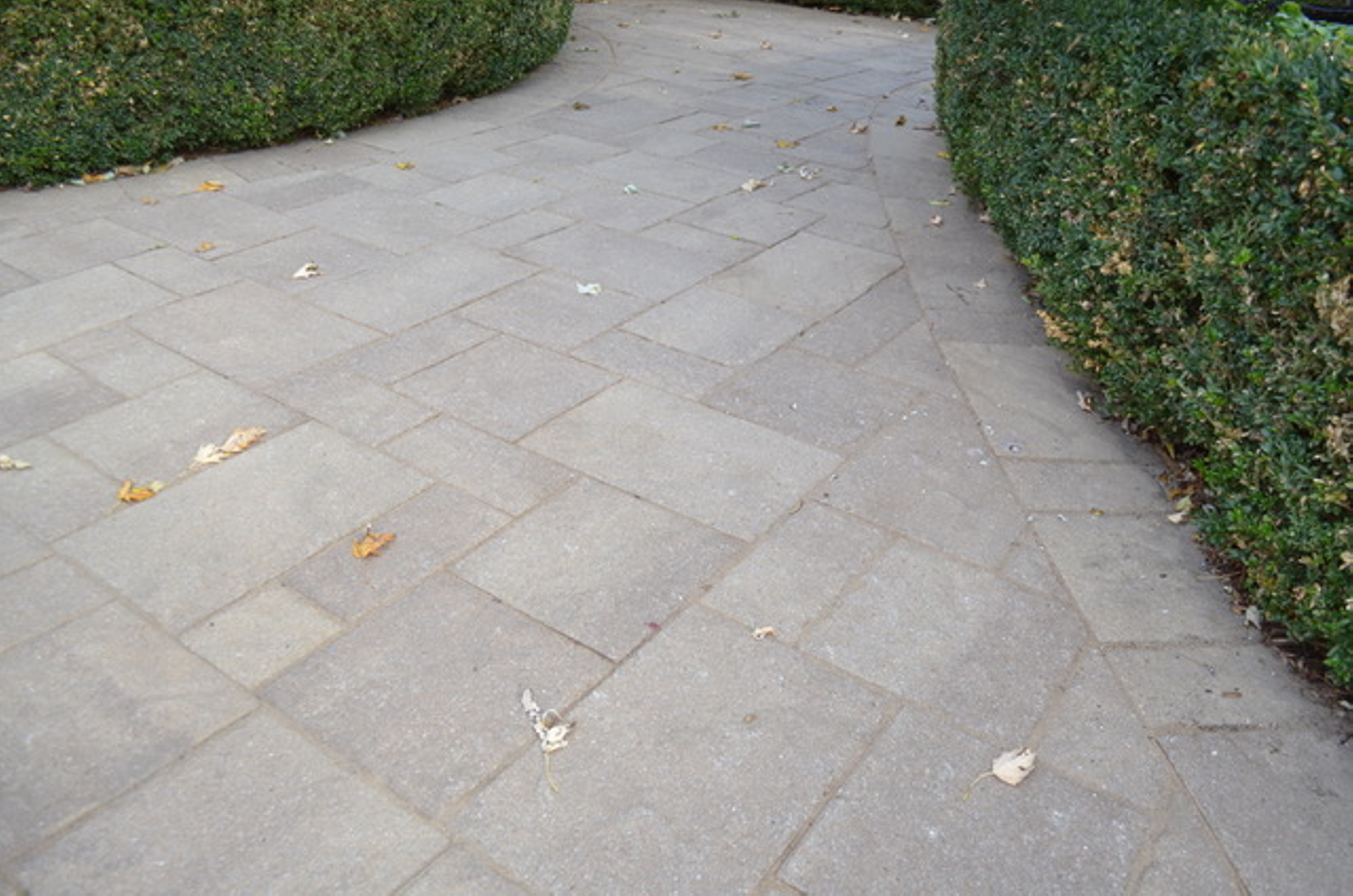 Before and after of sand replacement in patio stone - After