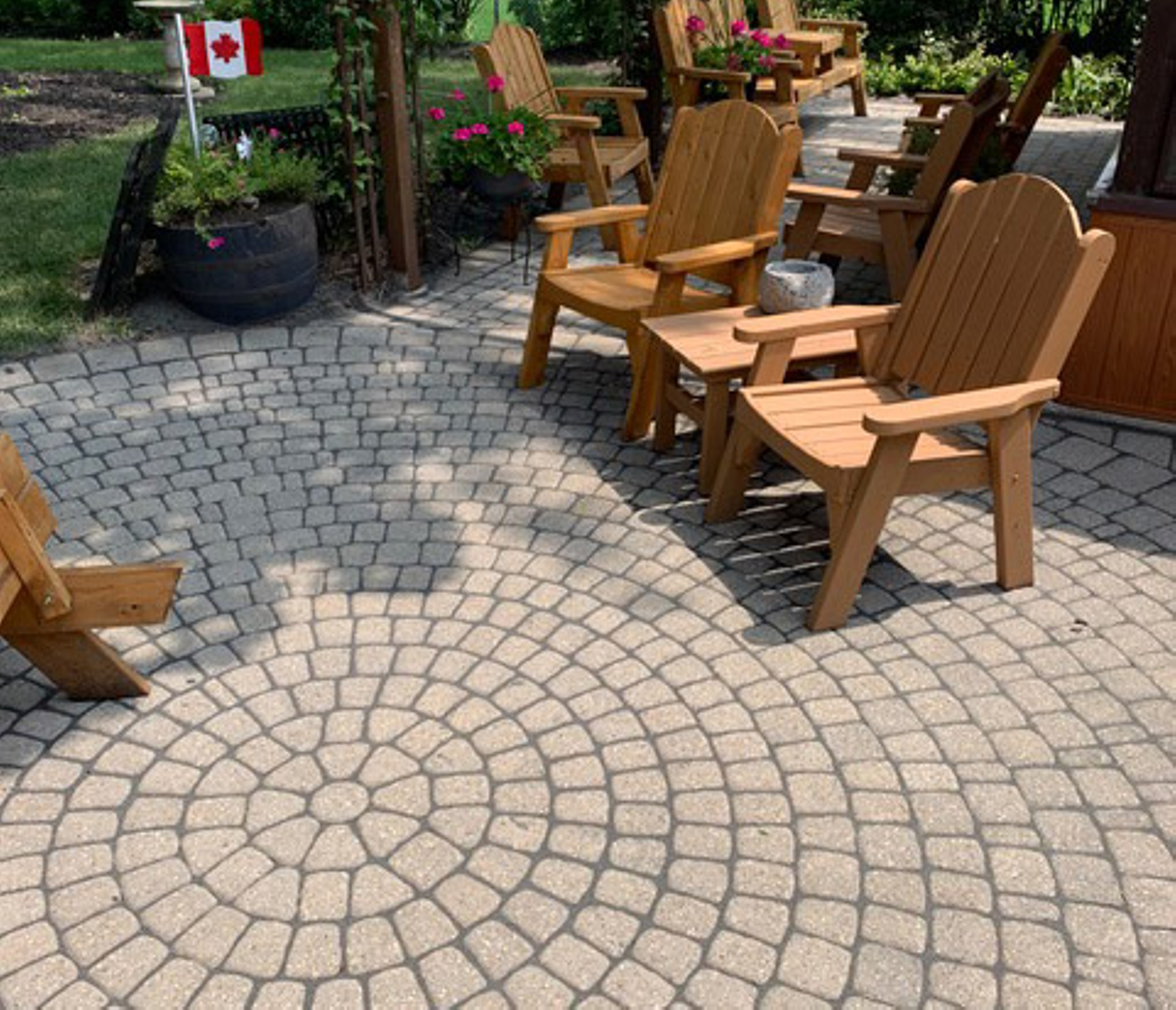 Round interlock stone that is perfectly level - Before